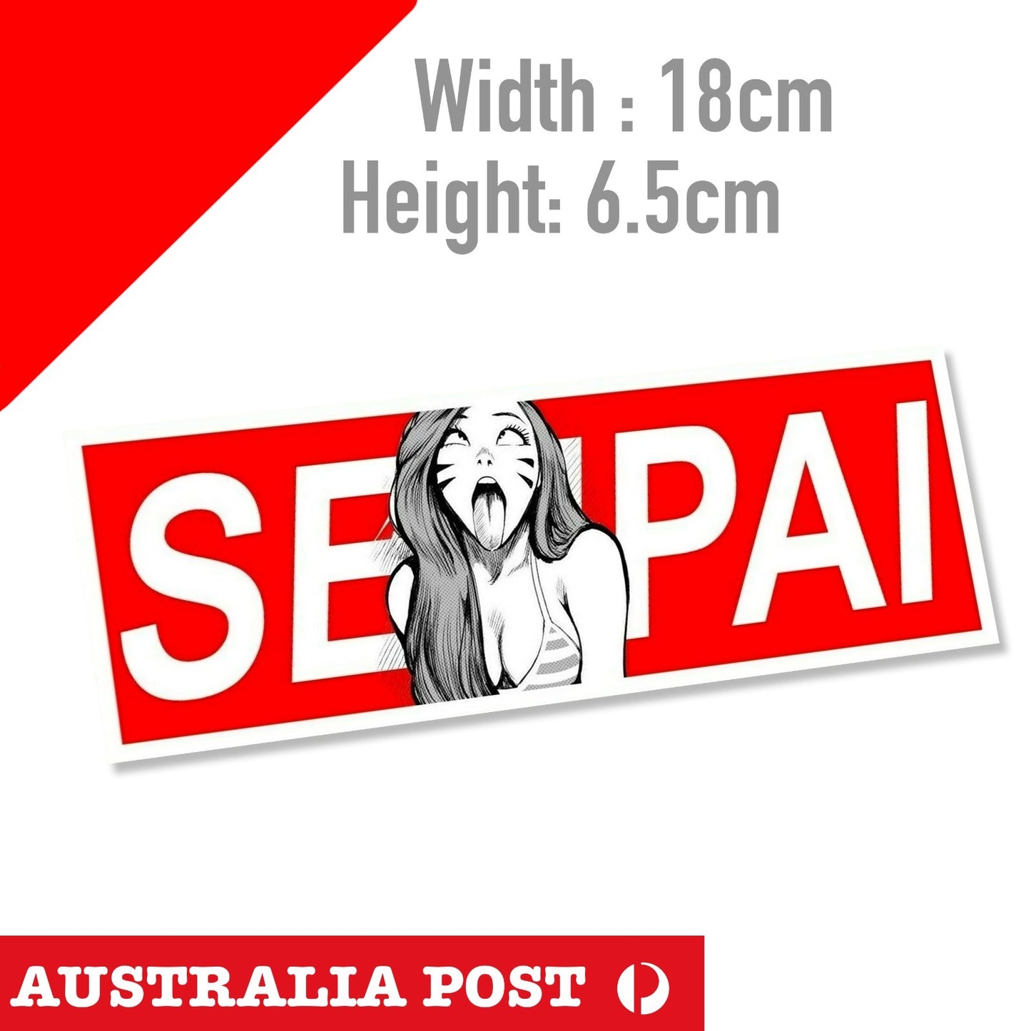 Senpai Anime Girl Sexy Girl Slap JDM Laptop , Car  Vinyl  Sticker 