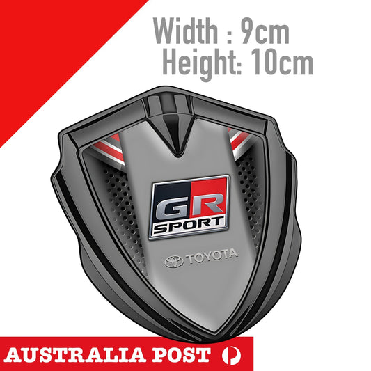 Toyota GR Logo Badge , Toyota GR ,Graphite  Mesh Chrome Style badge Sticker