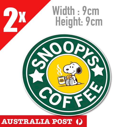 Snoopy COFFEE Star Bucks Logo Funny Laptop , Car  Decal Sticker