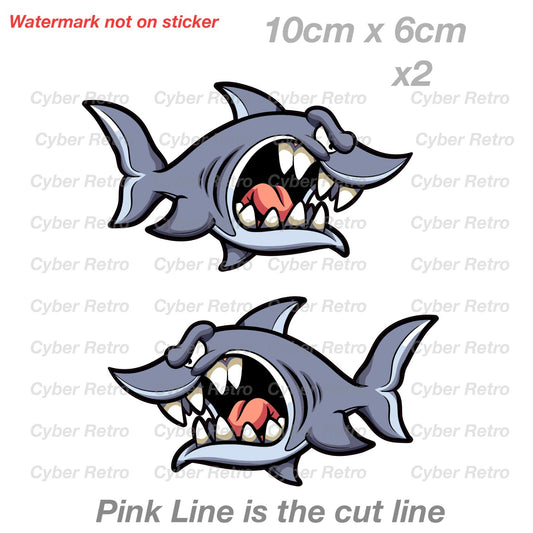Shark Fish Angry Big Teeth Decal Funny Sticker 