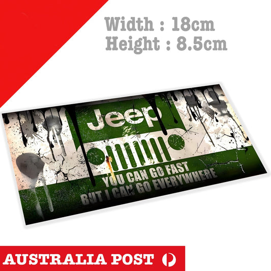 Jeep Banner Logo Damaged, Rusted, Dirty Sign , Off Road Banner Sticker