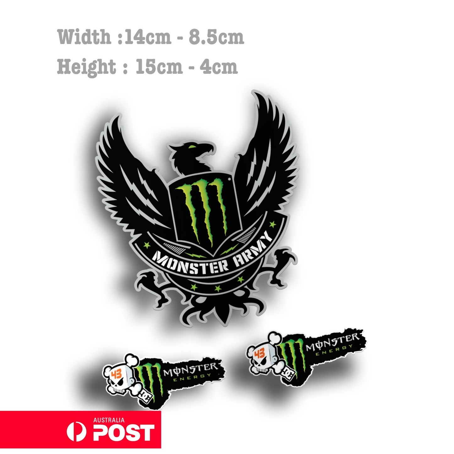 Monster Energy Drink Army Block 43 Logo Vinyl  Sticker