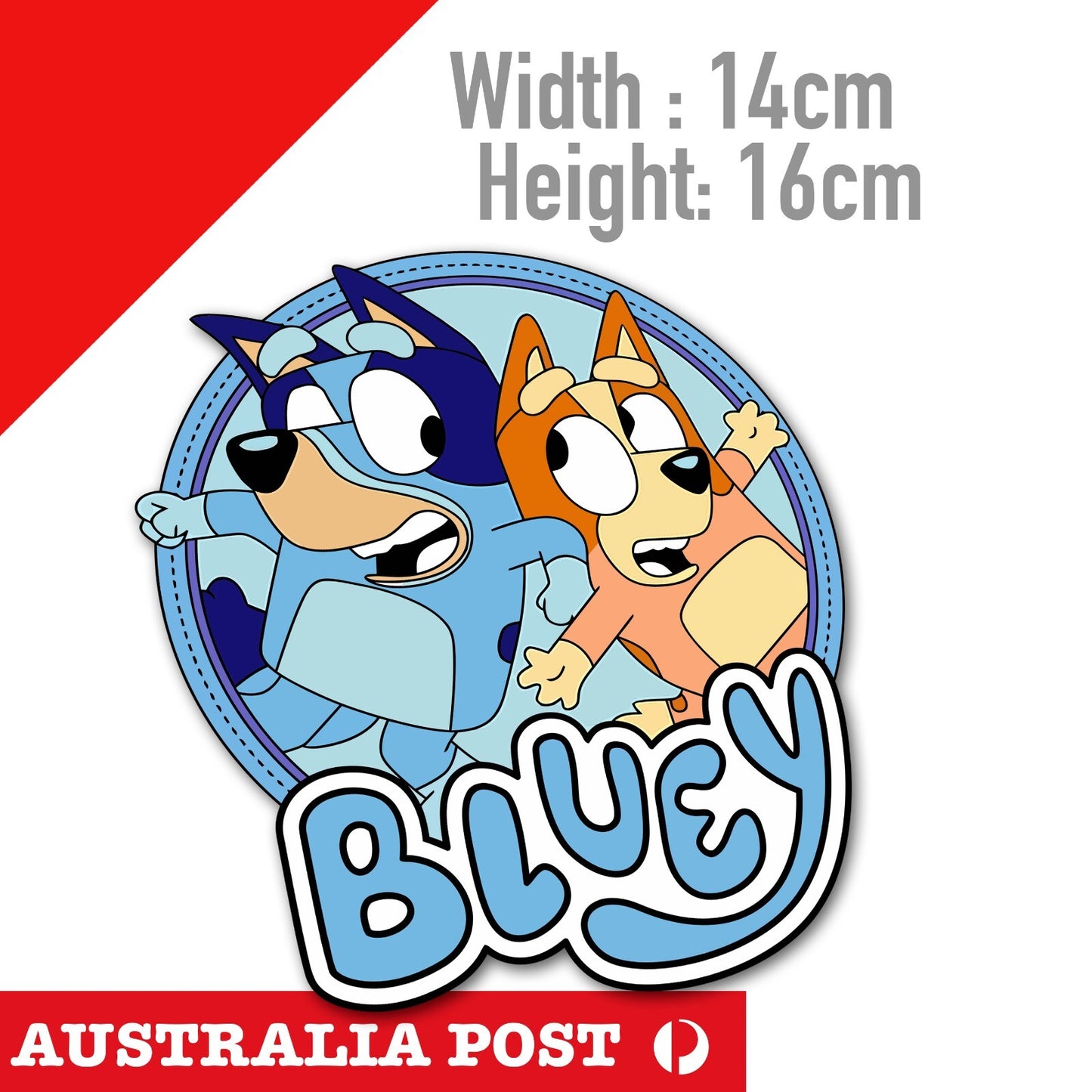 Bluey and Bingo Dog Cartoon Sticker