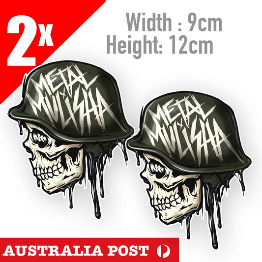 Metal Mulisha , 4x4 Off Road Skull Head Soldier Helmet Shield 2x Sticker