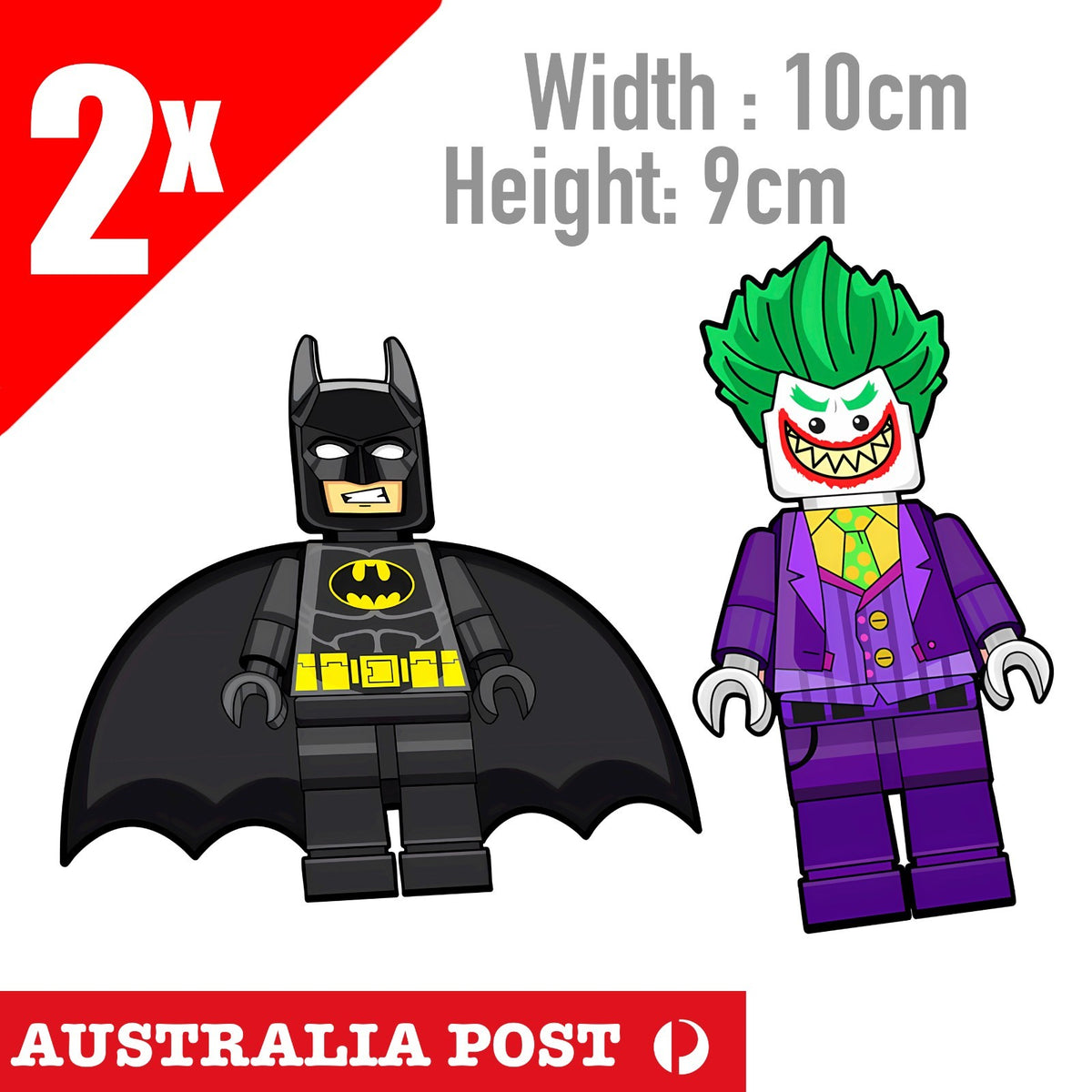 Lego BATMAN & JOKER , DARK KNIGHT  Figuring Decal  Sticker