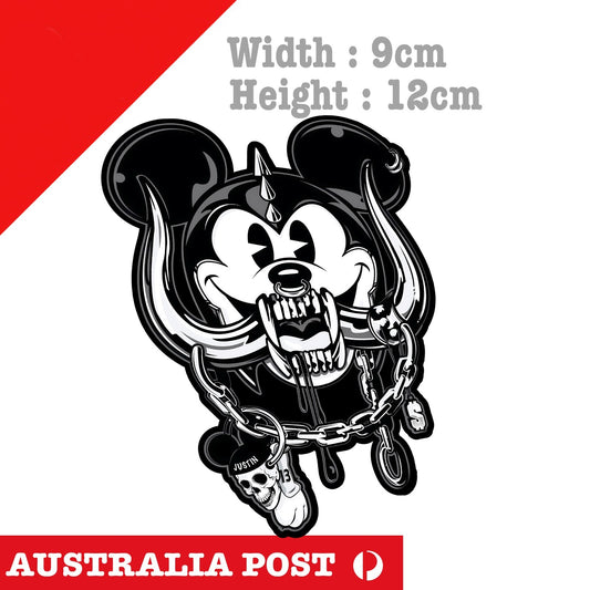 Metal Head Disney Mickey Mouse, Funny, Laptop , Car , Motorcycle  Sticker