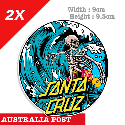 SANTA CRUZ Skull Surfer Logo  Sticker