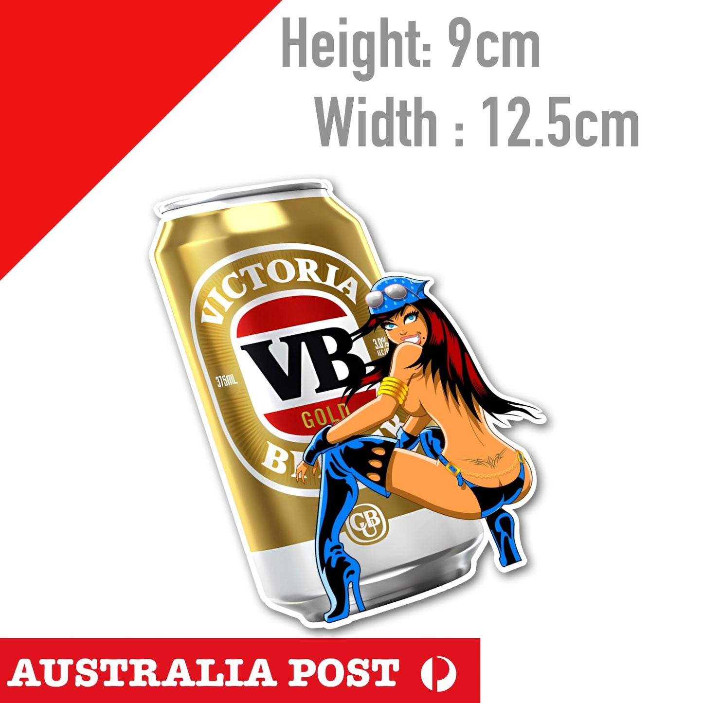 VB Beer Can  Sexy Pin Up Girl Sticker Bar Fridge Car sticker Bumper Sticker