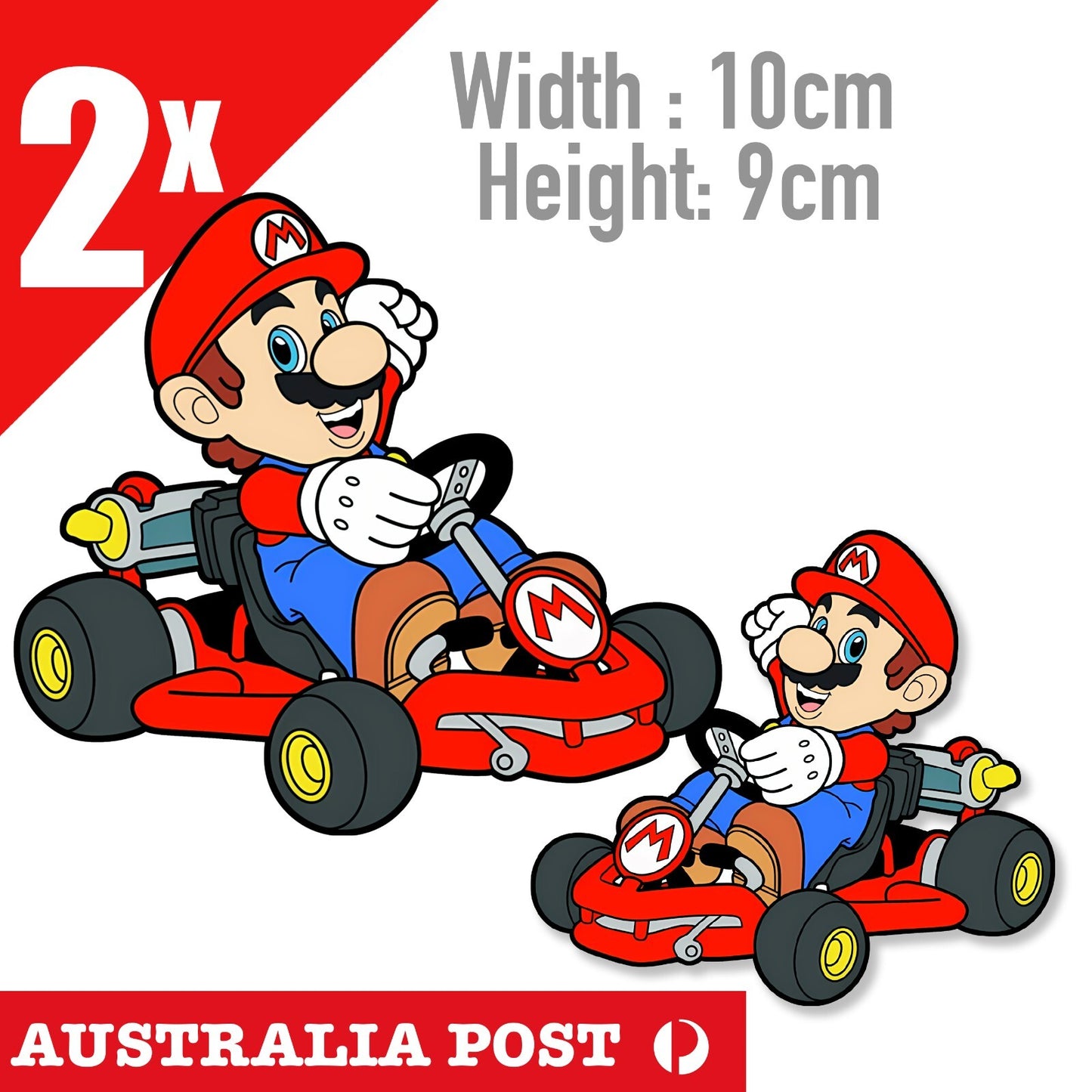 Super Mario Cart Speeding - NINTENDO Super Mario Racing Car Game Stickers