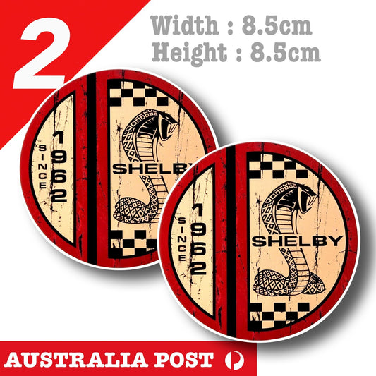 Ford Mustang SHELBY Since 1962 Old Vintage Rusted Sign Sticker
