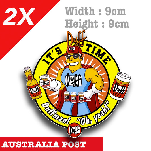 The Simpsons Duff Man, Duff BEER Badge Funny Simpons Cartoon  Decal Sticker