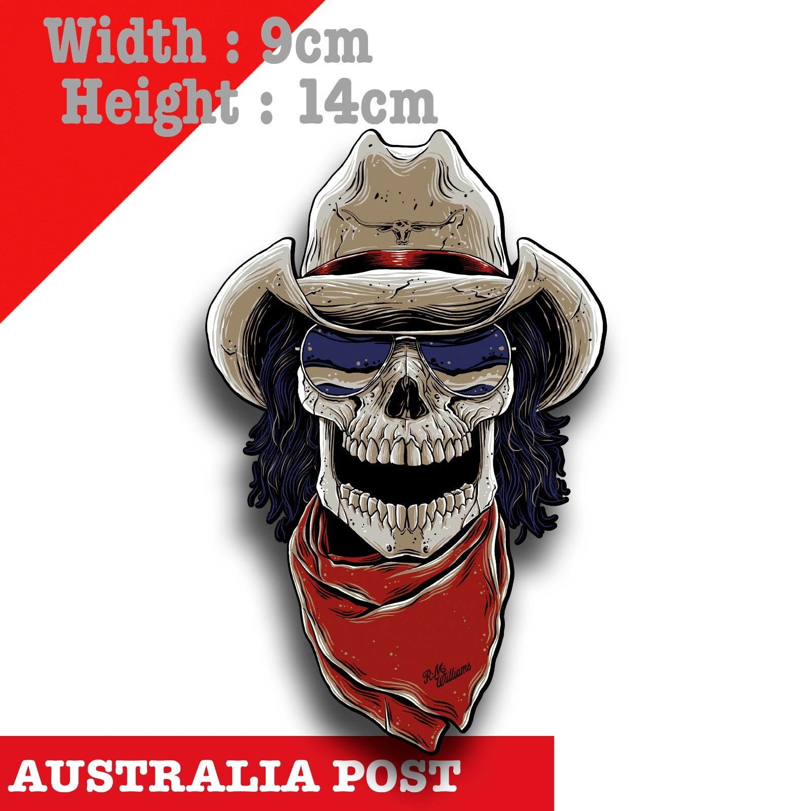 R.M Williams Cowboy SKull with Bandana Decal Sticker