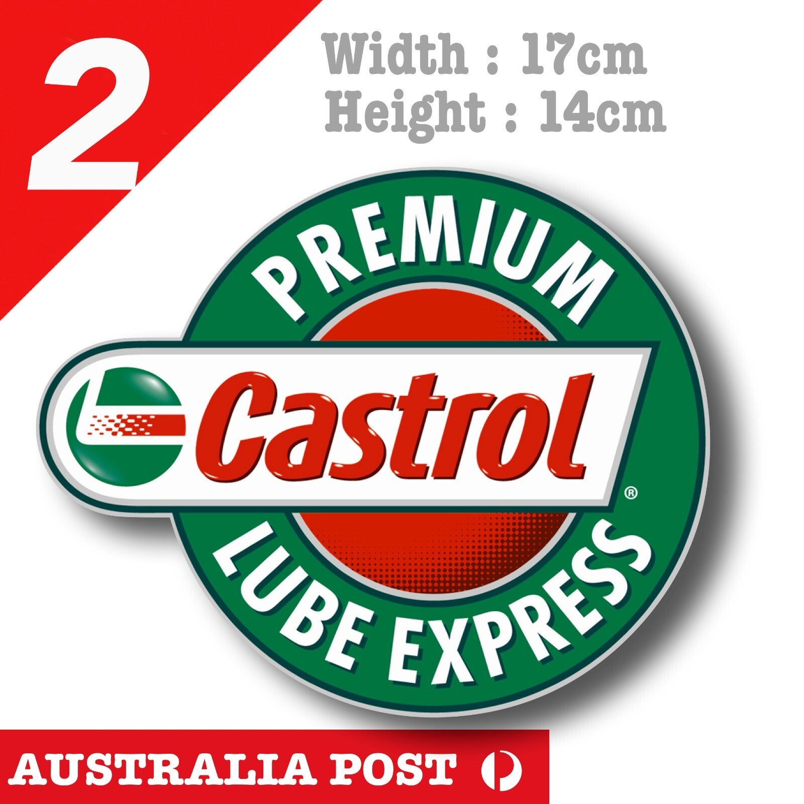 CASTROL Oil Logo , Premium Lube Express  Sticker