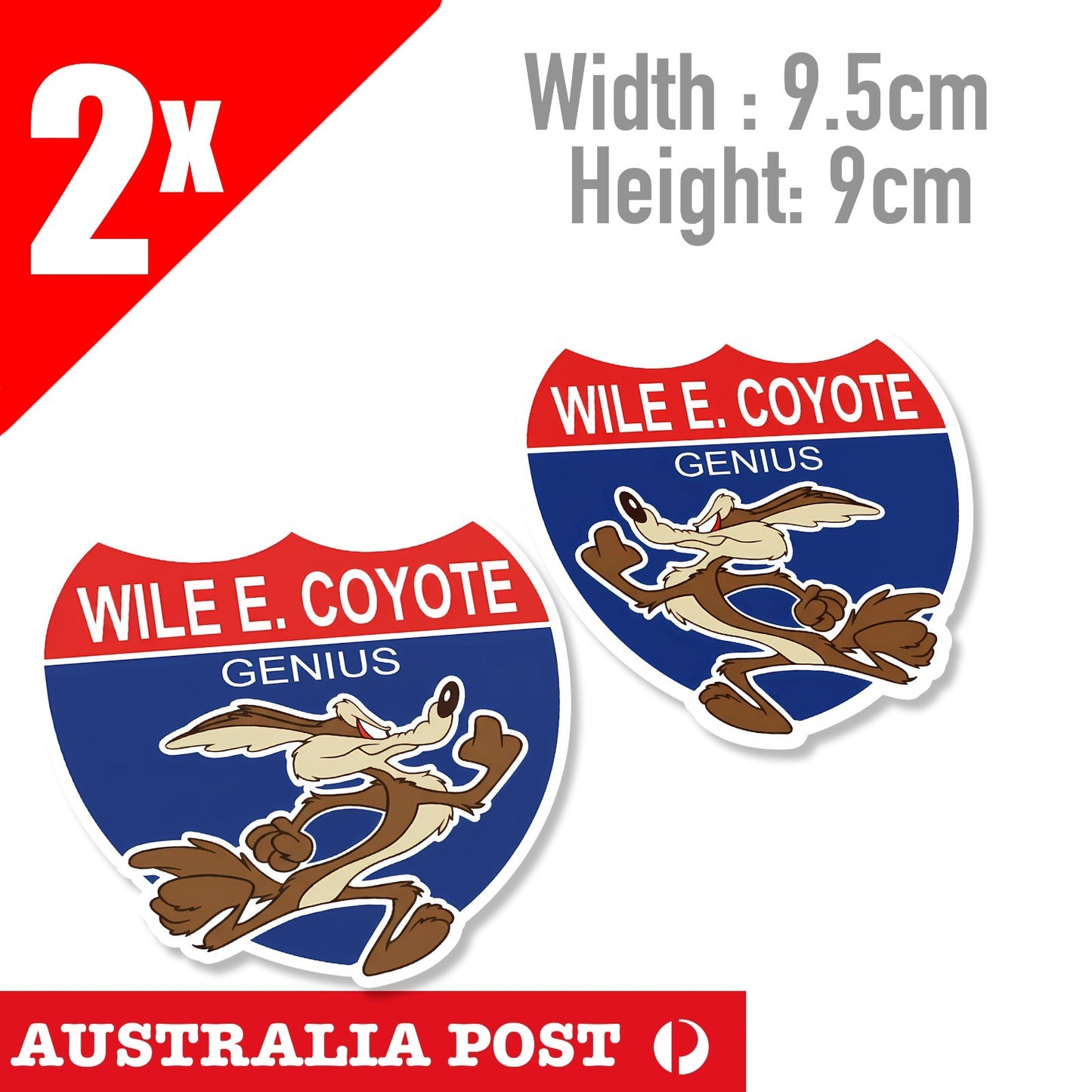Wile E Coyote and Road Runner GENIUS Logo Funny  Decal  Stickers
