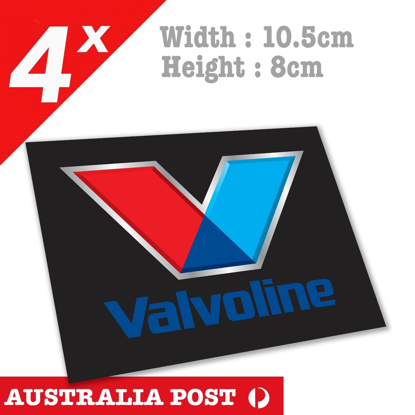VALVOLINE  Racing Oil, Quality Lubricants Banner, Race Oil x4 Stickers