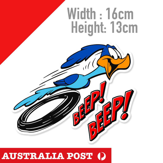 Road Runner and Wile E Coyote BEEP BEPP ! Funny  Sticker
