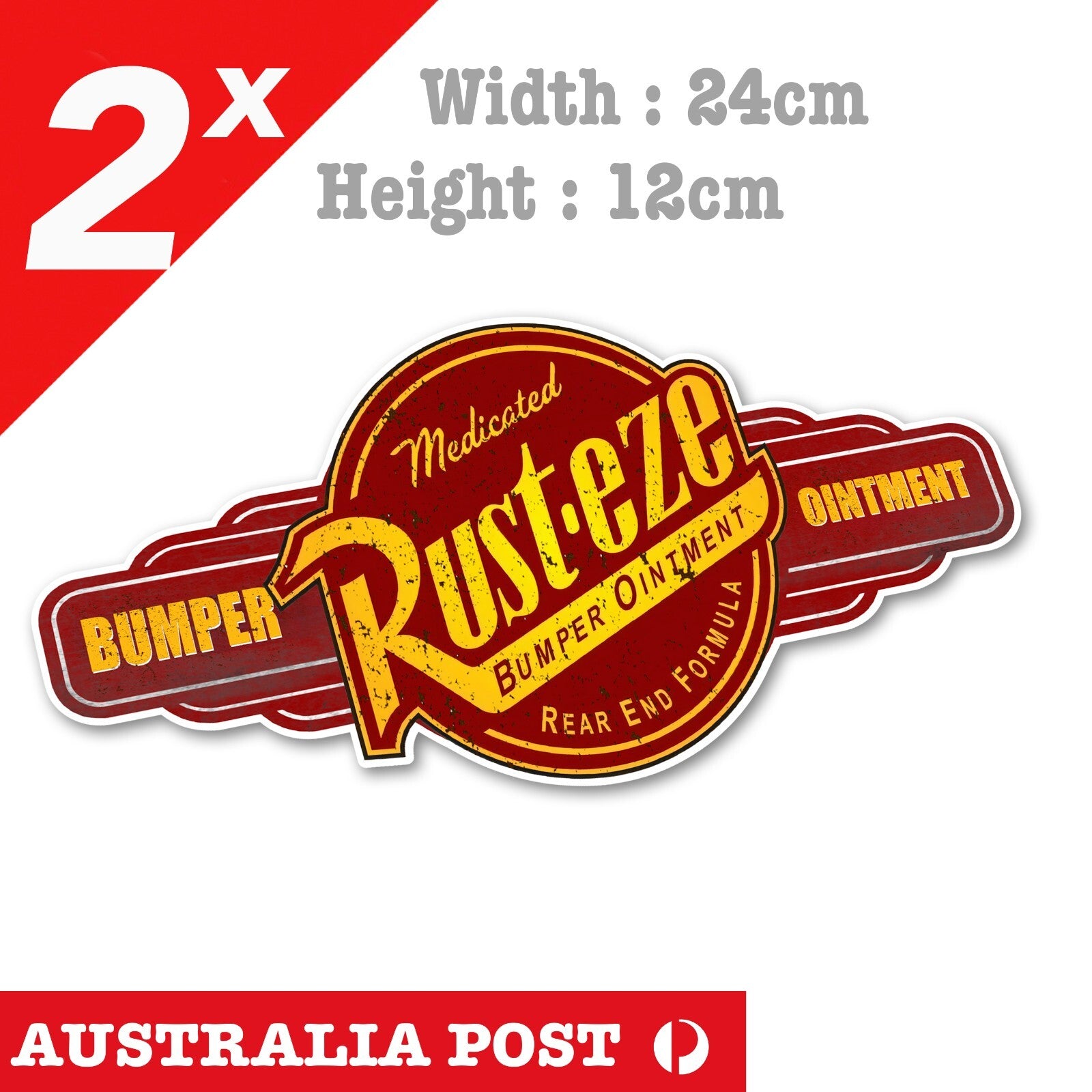 Rust-eze Bumper Ointment Disney Cars Rusted, Dirty Old Stickers