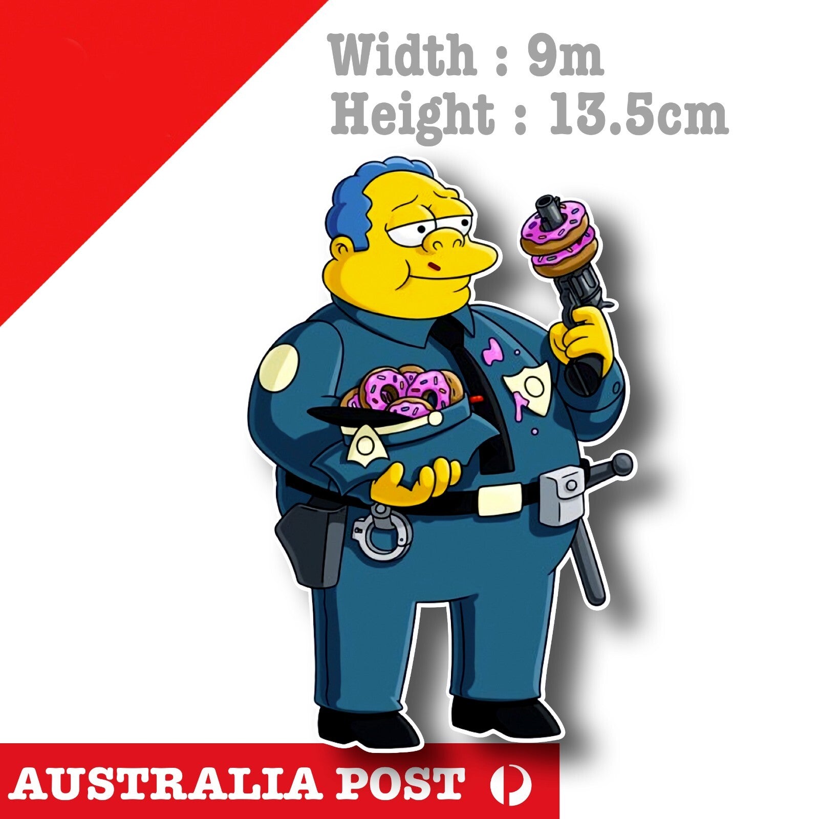 The SIMPSON Chief Wiggum Donut Funny Cartoon Sticker
