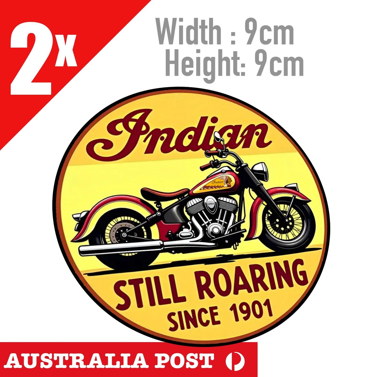 INDIAN MOTORCYCLE  Retro Sign Vintage, Damaged,  Old Style Sticker