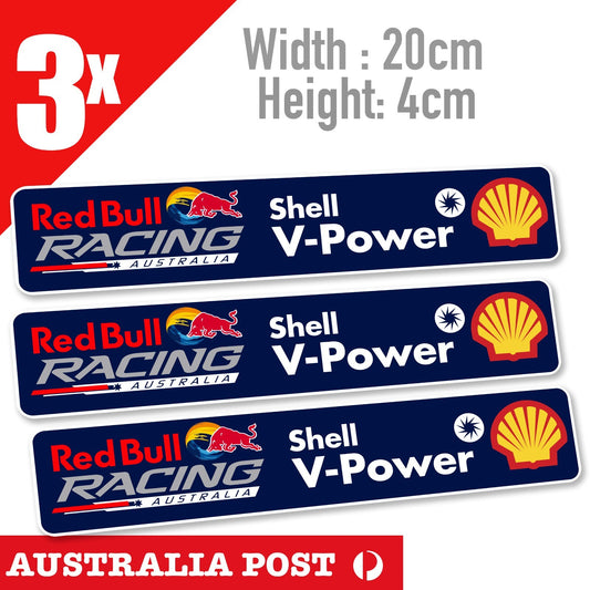 Red Bull  SHELL V-POWER Racing Australia - Fridge Bar Toolbox 3x Sticker