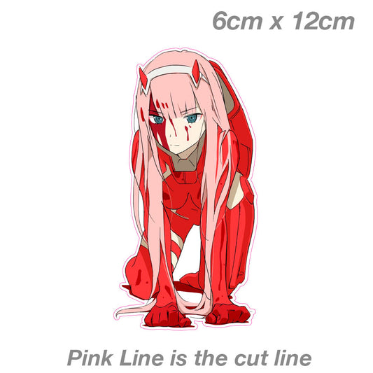 Zero Two Darling in the FranXX Anime JDM Laptop , Car  Vinyl  Sticker 