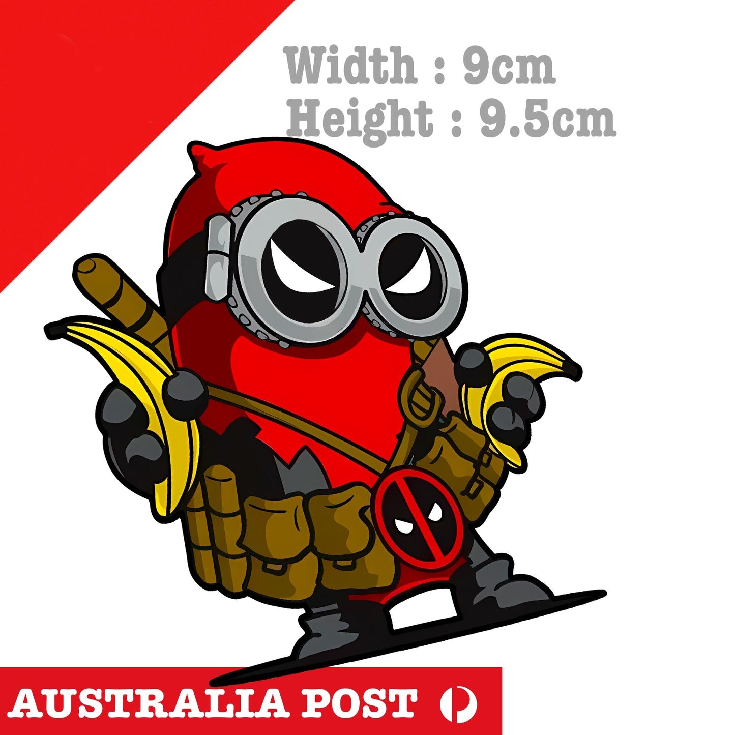 Minions as Deadpool Funny Banana Sword , Marvel Character Decal Sticker