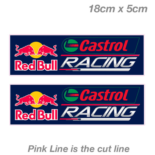 Red Bull Racing Castorl Slap Laptop , Car  Vinyl  Sticker 