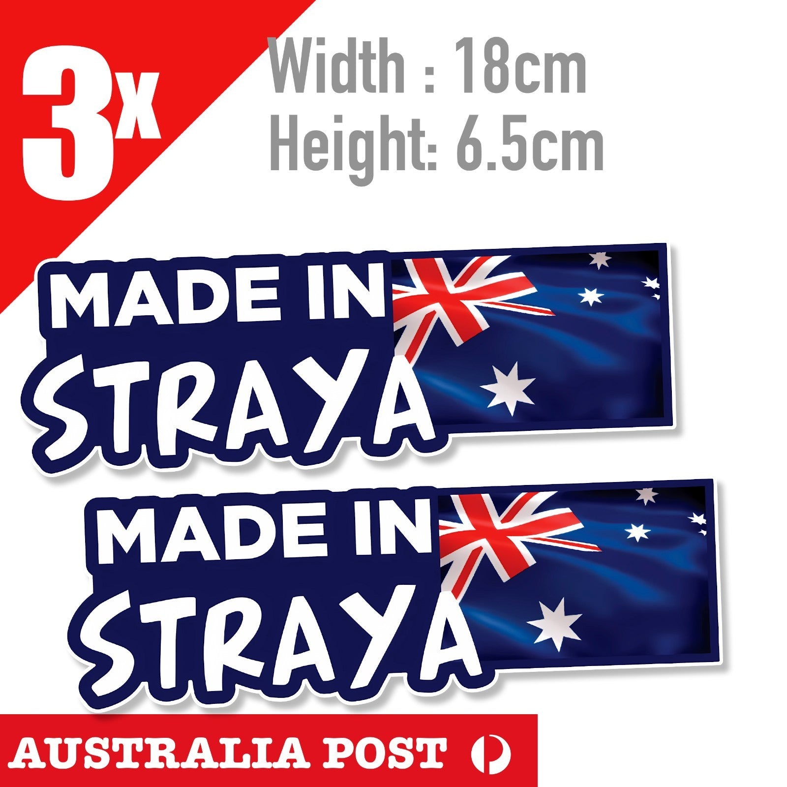 Made In Straya Australian Flag Sticker, Window, Truck Ute Funny decal Sticker