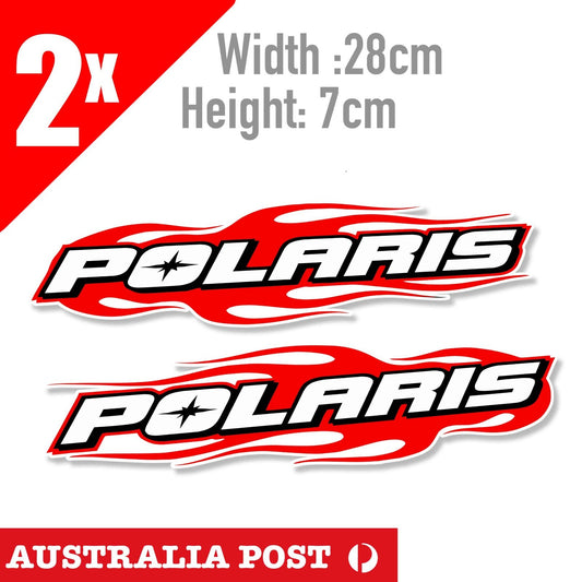 POLARIS Off Road Vehicle Flame Banner 2x  Sticker