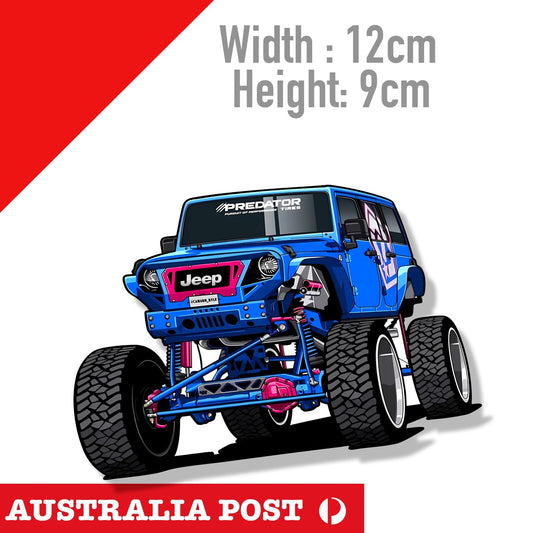 Jeep Wrangler LIFTED Off Road JDM Car, 4WD, 4x4 , White Car Sticker