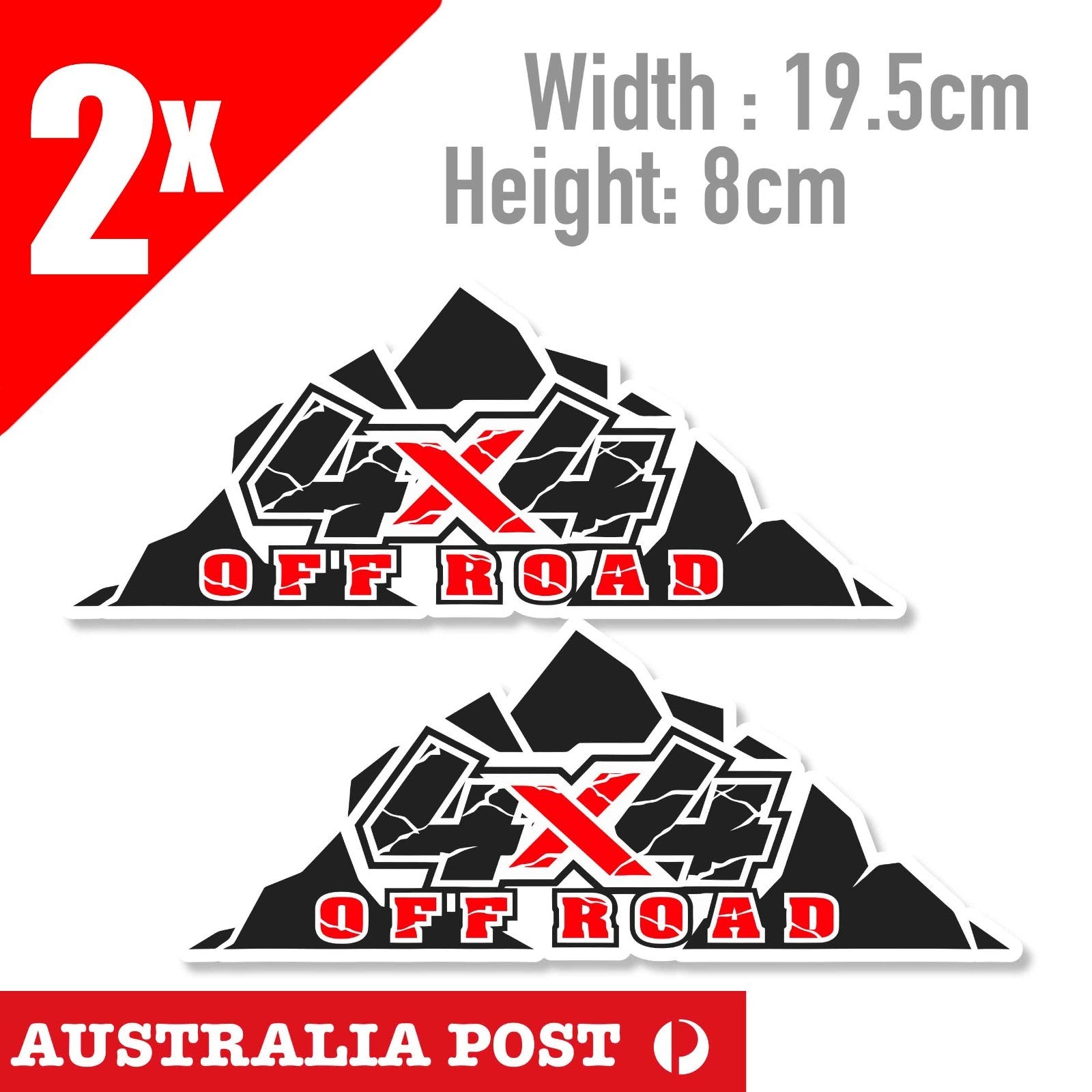 4x4 OFF ROAD Moutain Logo, UTE, 4WD, Toyota, Mitsubishi, FORD Ranger Stickers