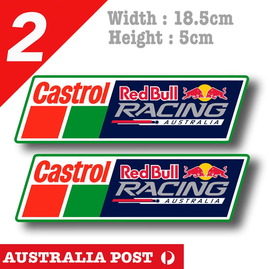 Red Bull Racing Australia CASTROL Oil, CASTROL Oil Logo   Vinyl  Sticker