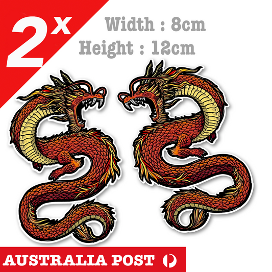 Wingchun Chinese Dragon Laptop , Car  Decal  Stickers