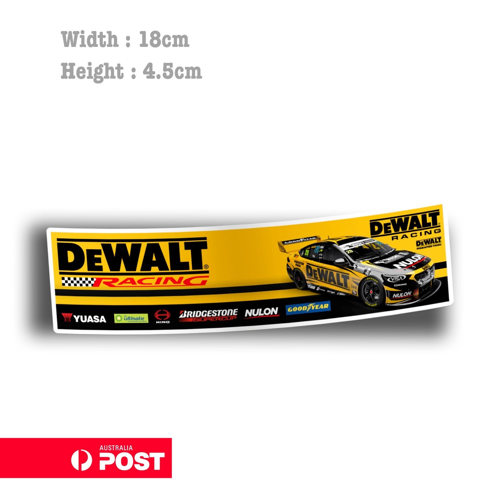 HOLDEN Commodore DEWALT Racing Car Banner Supercars Vinyl  Sticker