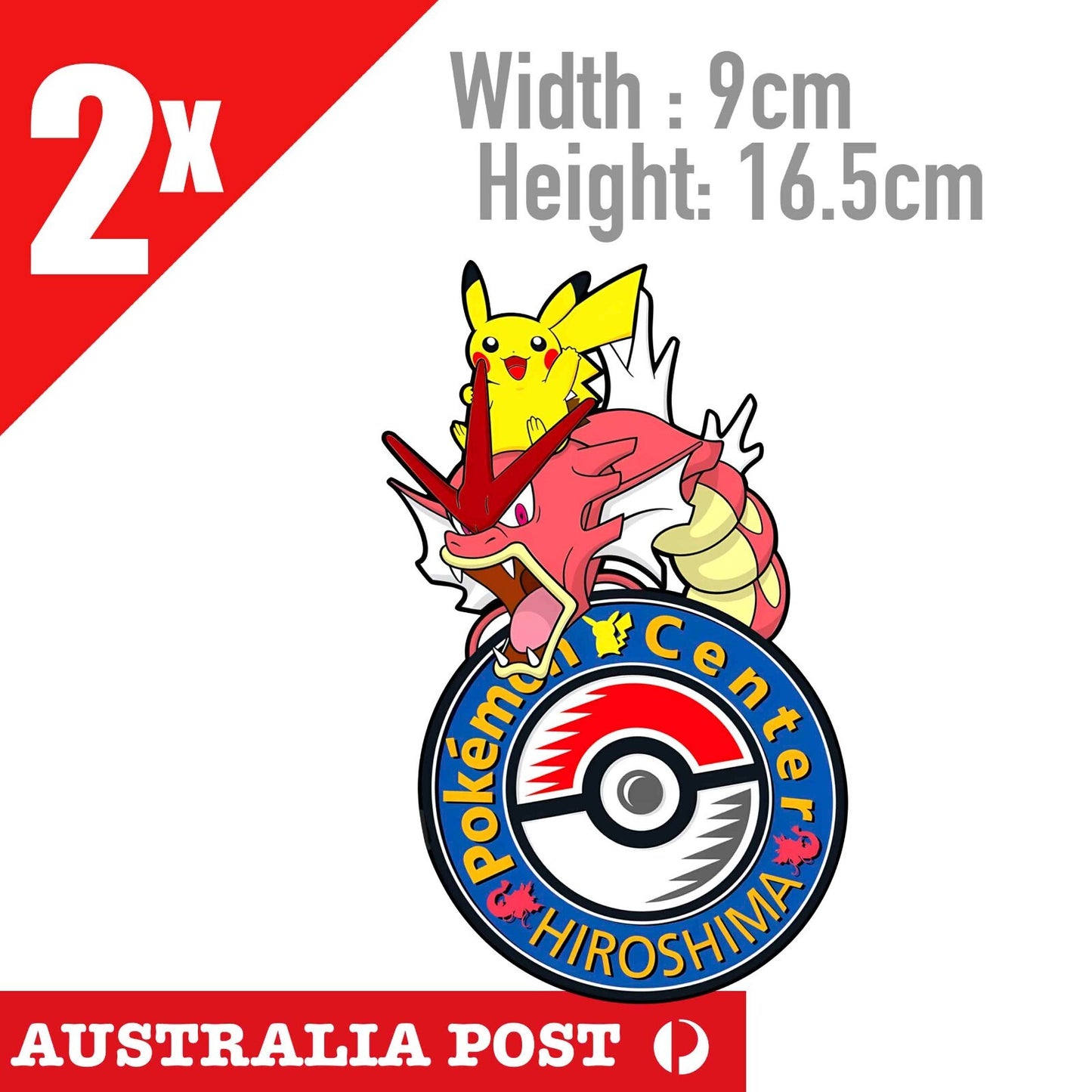 Pokemon Gyarados & Pikachu Cartoon Vinyl Decal Stickers Laptop Phone Sticker