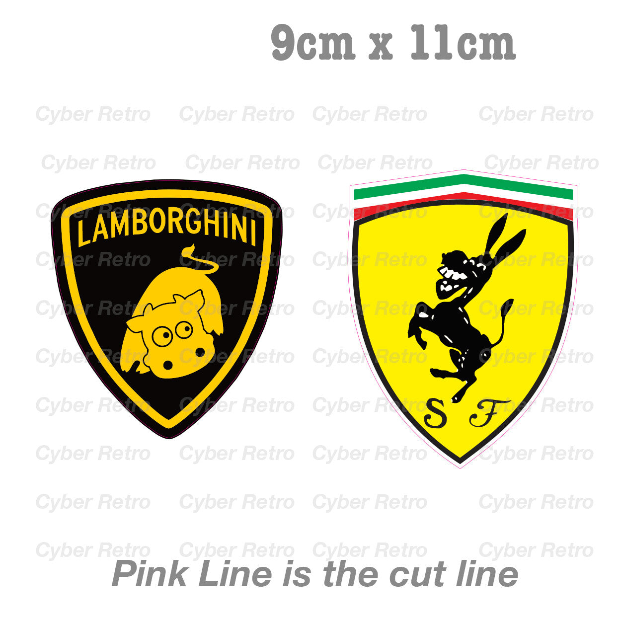 LAMBORGHINI & Ferrari Logo Funny  Vinyl  Sticker 