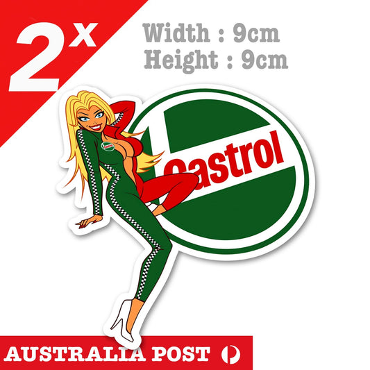 CASTROL Oil Racing Logo Pin Up Girl  Sticker 