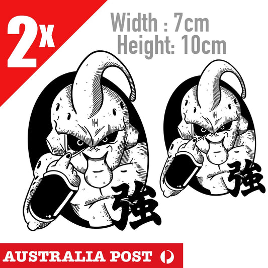 Majin Buu Black and White Dragon Ball Z Car, Laptop Vinyl  Stickers