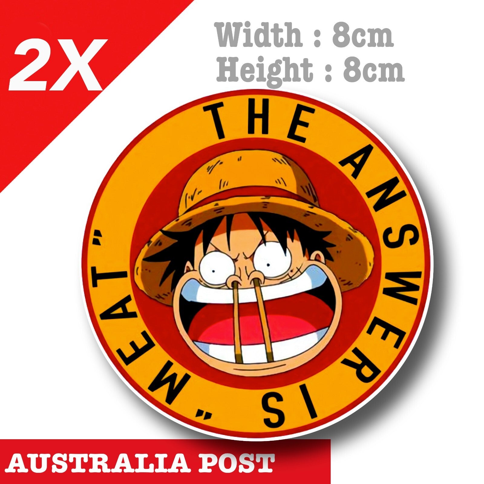 One Piece - Anime - Monkey D. Luffy Chibi Funny  Decal Sticker