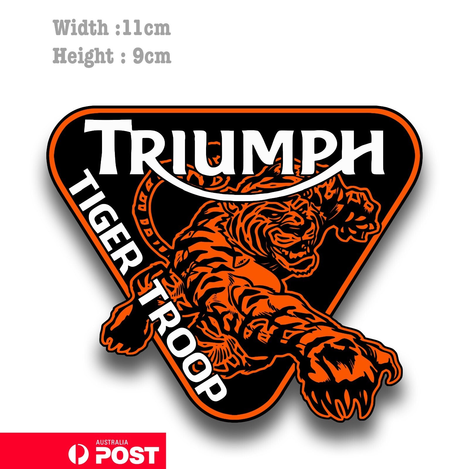 Triumph Motorcycle Tiger Logo, Helmet Bike Decal Sticker