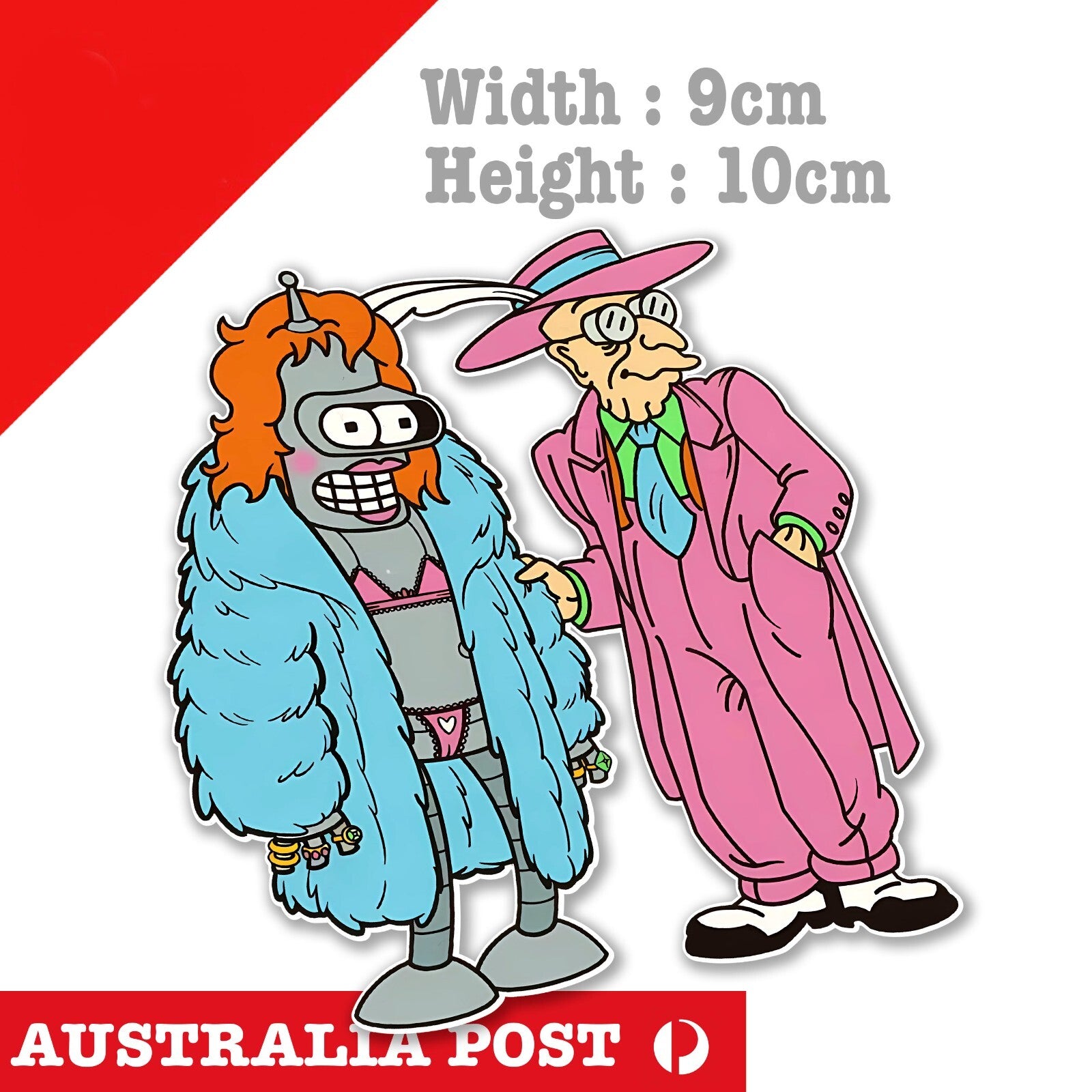 Bender and Professor as Pimp Futurama , Bender Robot Cartoon Sticker