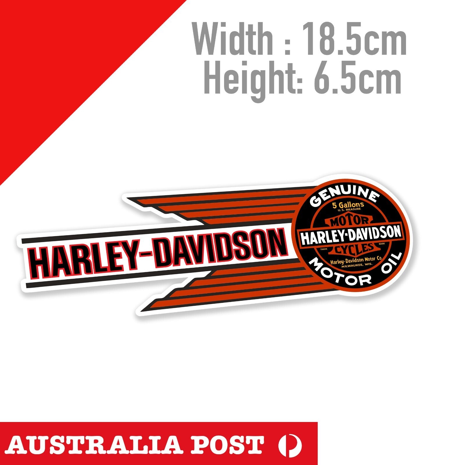 Harley Davidson Motorcycle OIL RED Banner  Sticker