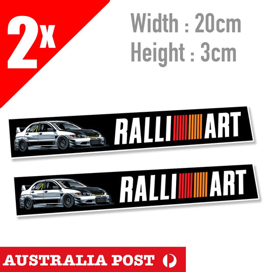 Mitsubishi RALLI ART JDM Logo Laptop , EVO Car 2x banner Stickers
