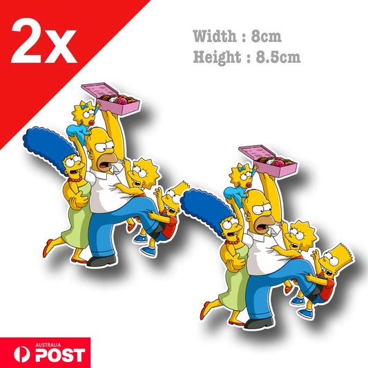 The Simpsons Family Donut fight Funny Sticker