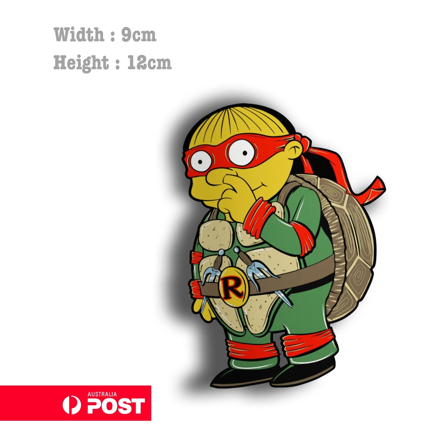 The Simpsons RALPH as Ninja Turtles, Funny Cartoon Character Sticker