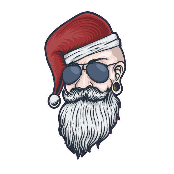Santa Funny Face  Laptop , Car  Decal Sticker 