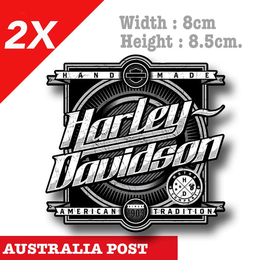Harley Davidson Motorcycle Hand Made Logo  American Tradition Dyna Tank  Sticker