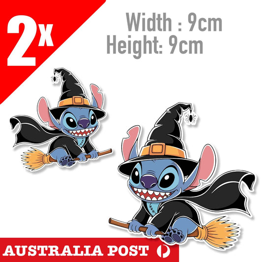 STITCH Vinyl Decal Sticker Car Window Laptop Lilo Disney as Witch Halloween