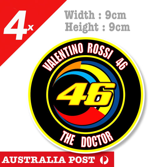 The Doctor 46 - Valentino Rossi's VR46  Round Badge, Motorcycle Racing Sticker