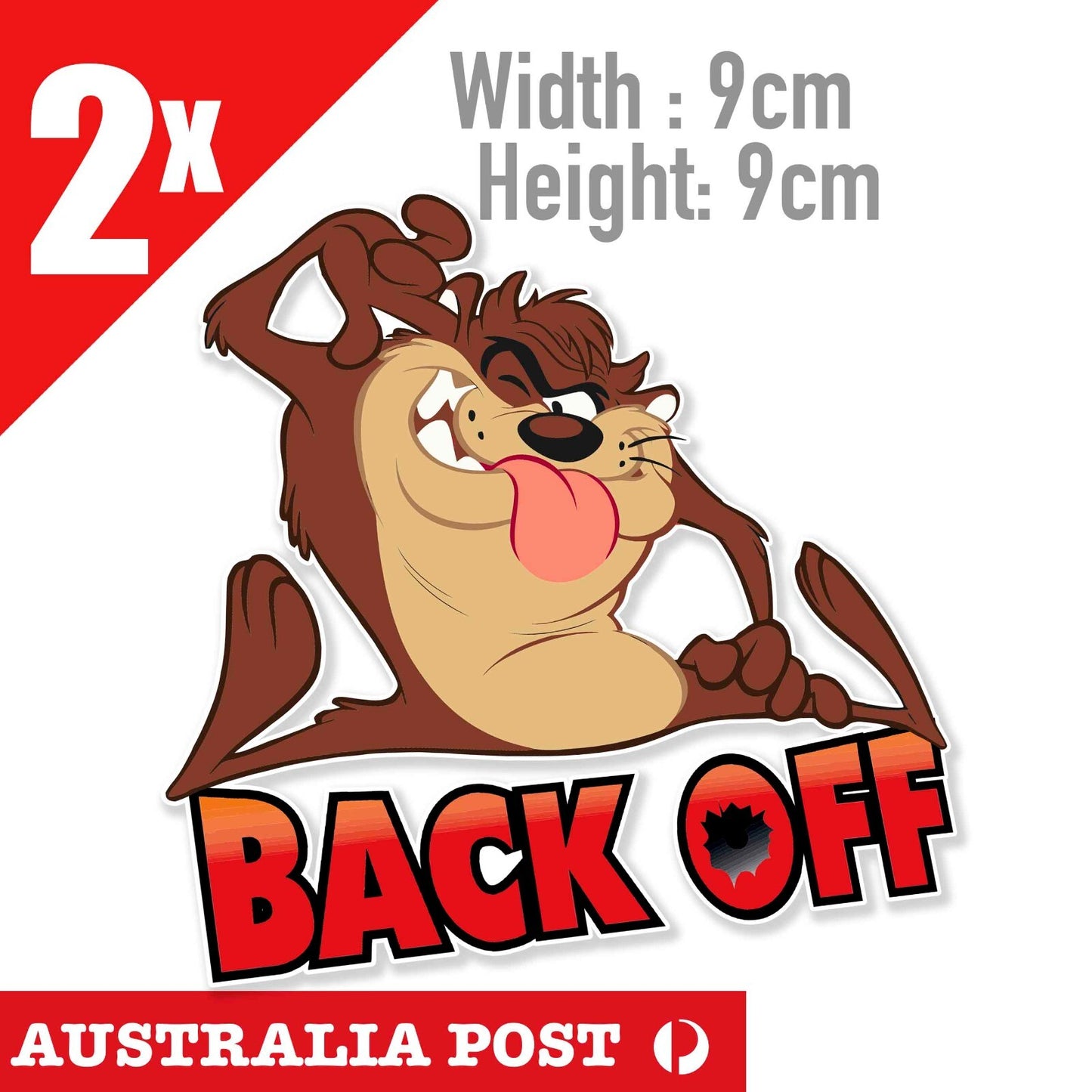 LOONEY TUNES - TAZ Tornado BACK OFF Funny  Sticker